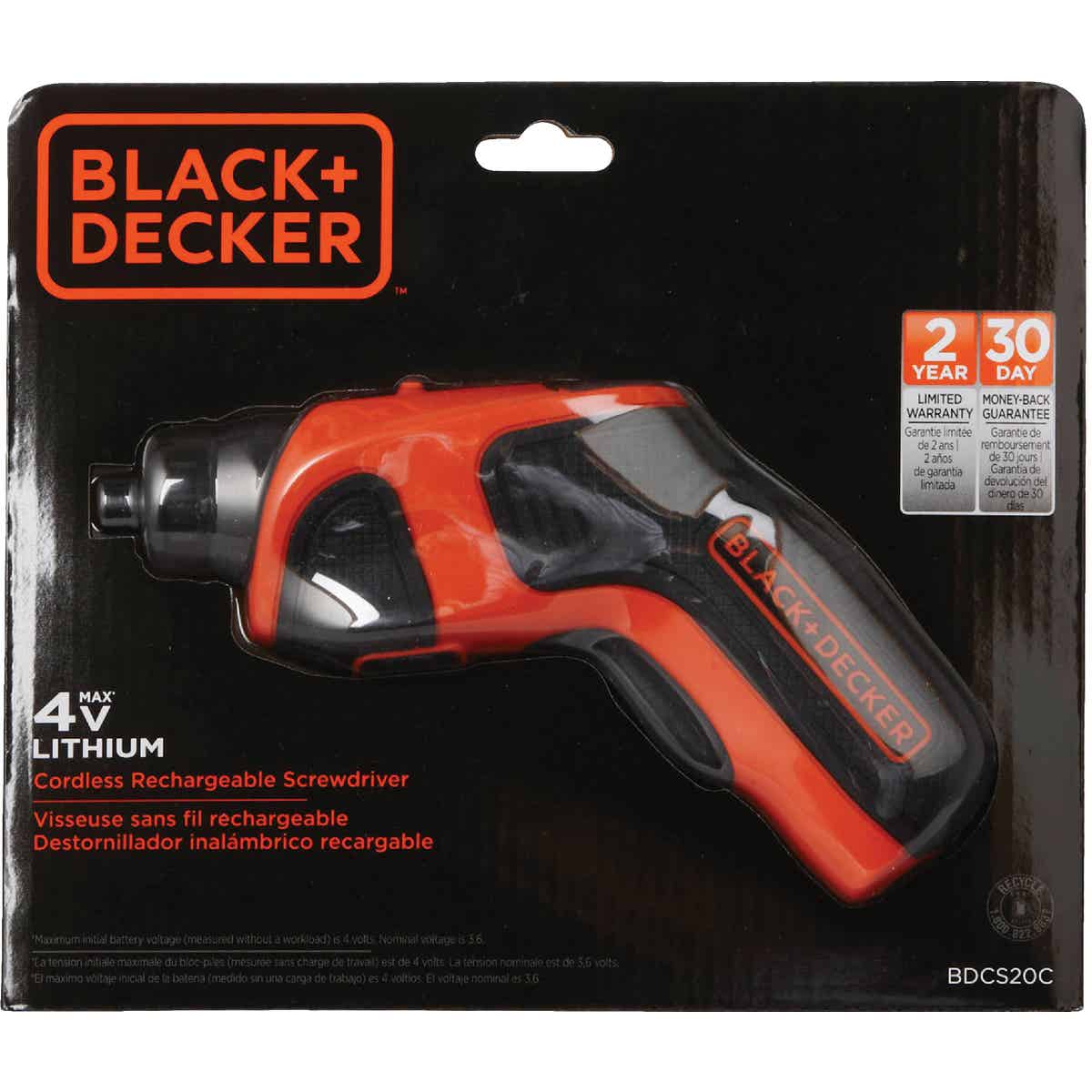 Black Decker 4 Volt MAX Lithium Ion 1 4 In. Cordless Screwdriver