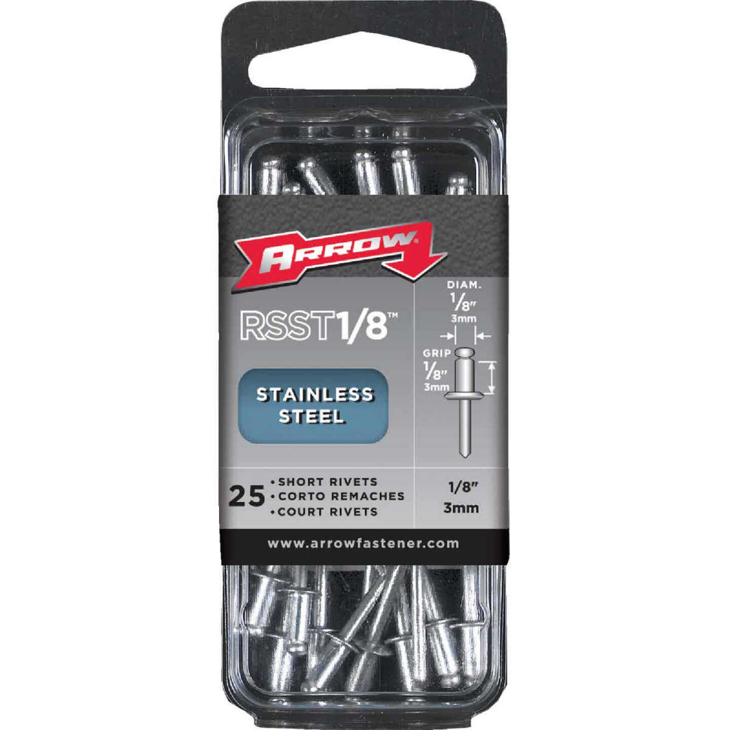Arrow 3/16 in. x 1/8in. Aluminum Rivets (50-Pack) RSA3/16IP - The Home Depot
