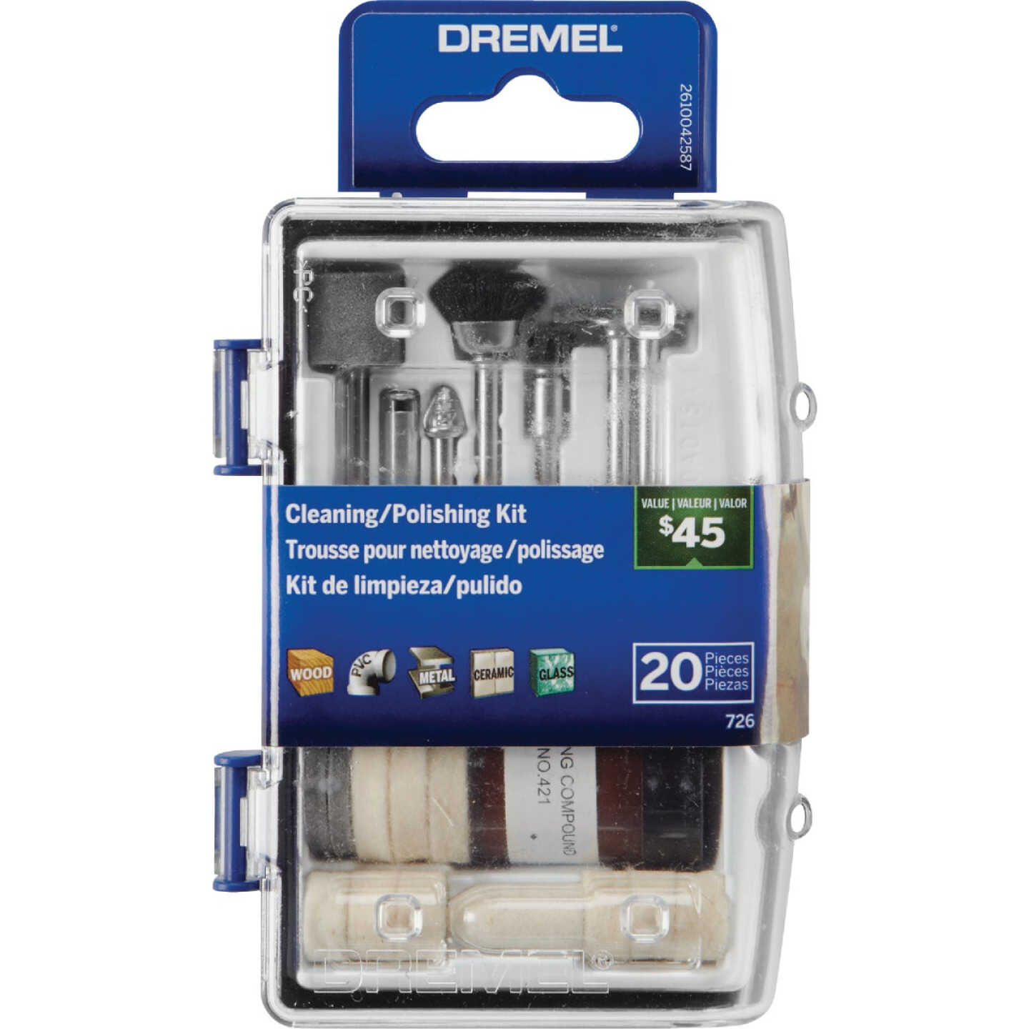 Dremel 684 20-Piece Cleaning And Polishing Rotary Tool Accessory Kit Polish  a Variety of Materials Clean Hard to Reach Areas