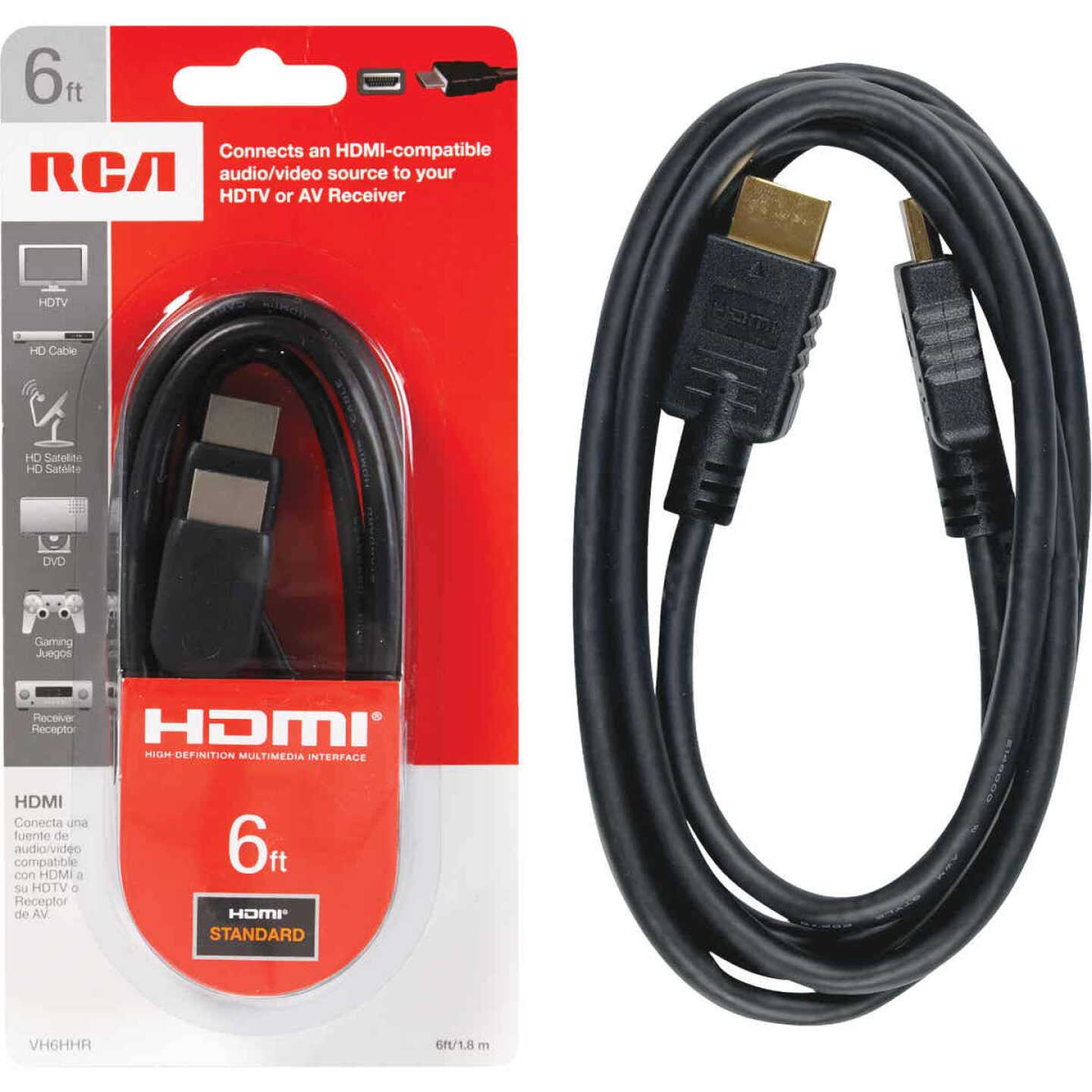 RCA 6 Ft. Black Standard HDMI Cable - Power Townsend Company