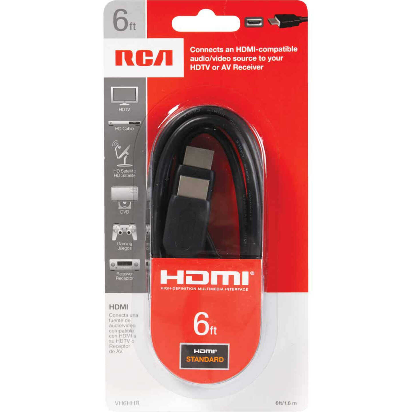 RCA 6 Ft. Black Standard HDMI Cable - Power Townsend Company