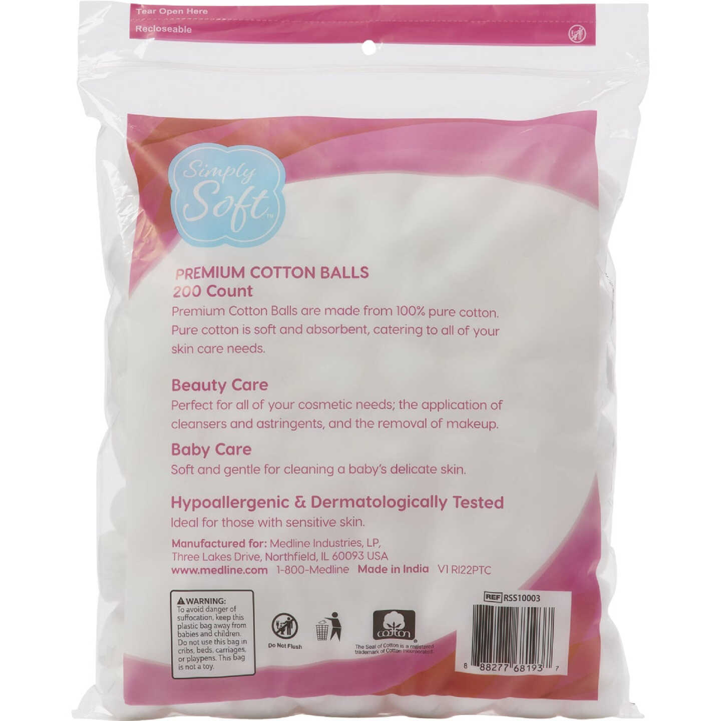 Cotton Balls Jumbo Size for Facial Treatments, Nails and Make-Up Removal,  Applying Tonics & Cleansers, Multi-Purpose Soft Natural Cotton Balls