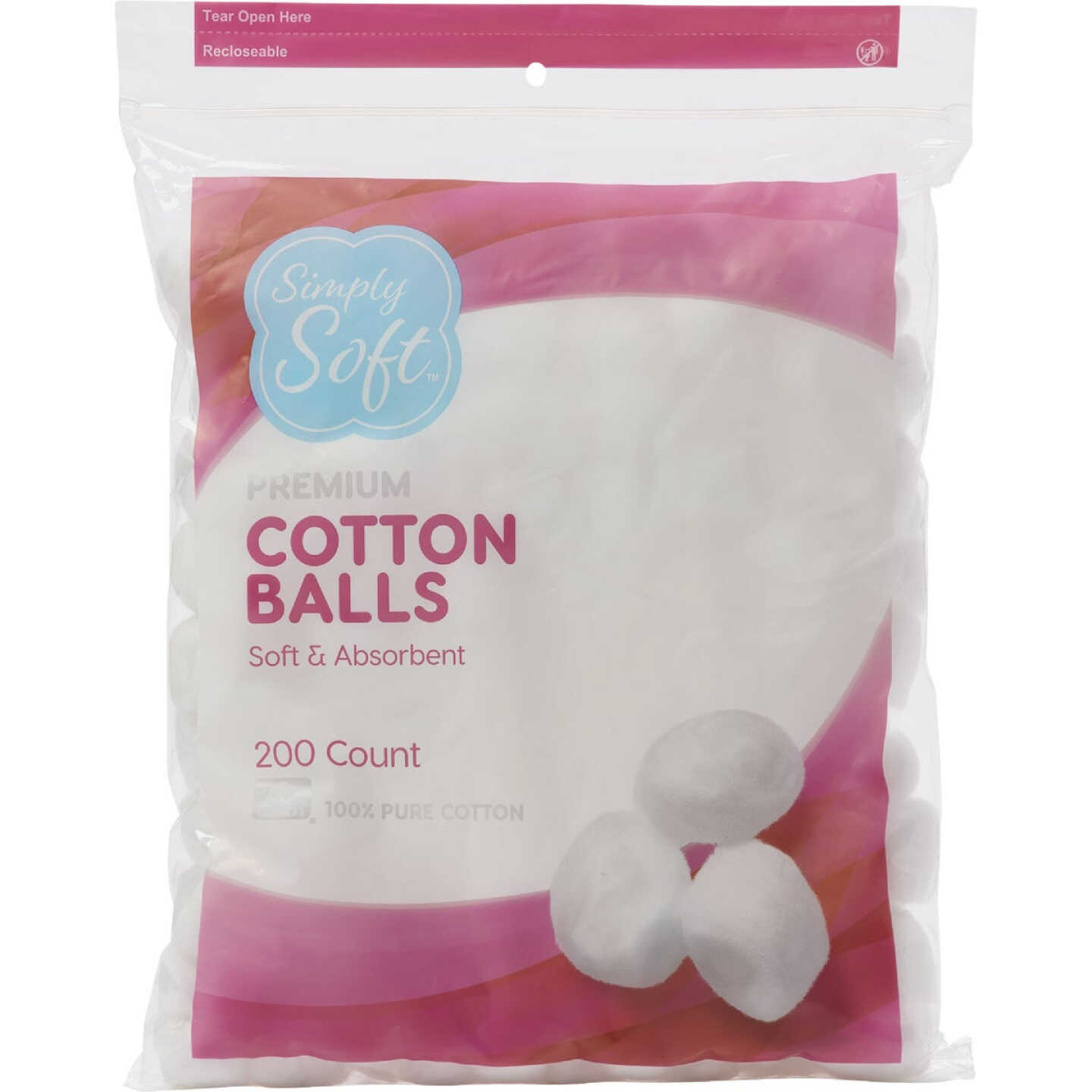 Simply Soft Premium Jumbo Cotton Balls (200-Count) - Power