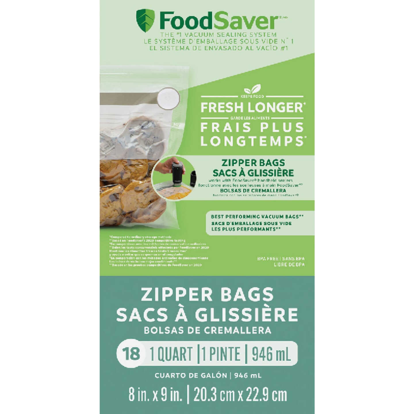 FoodSaver FreshSaver Vacuum Zipper Quart Bags (18-Count) - Power Townsend  Company