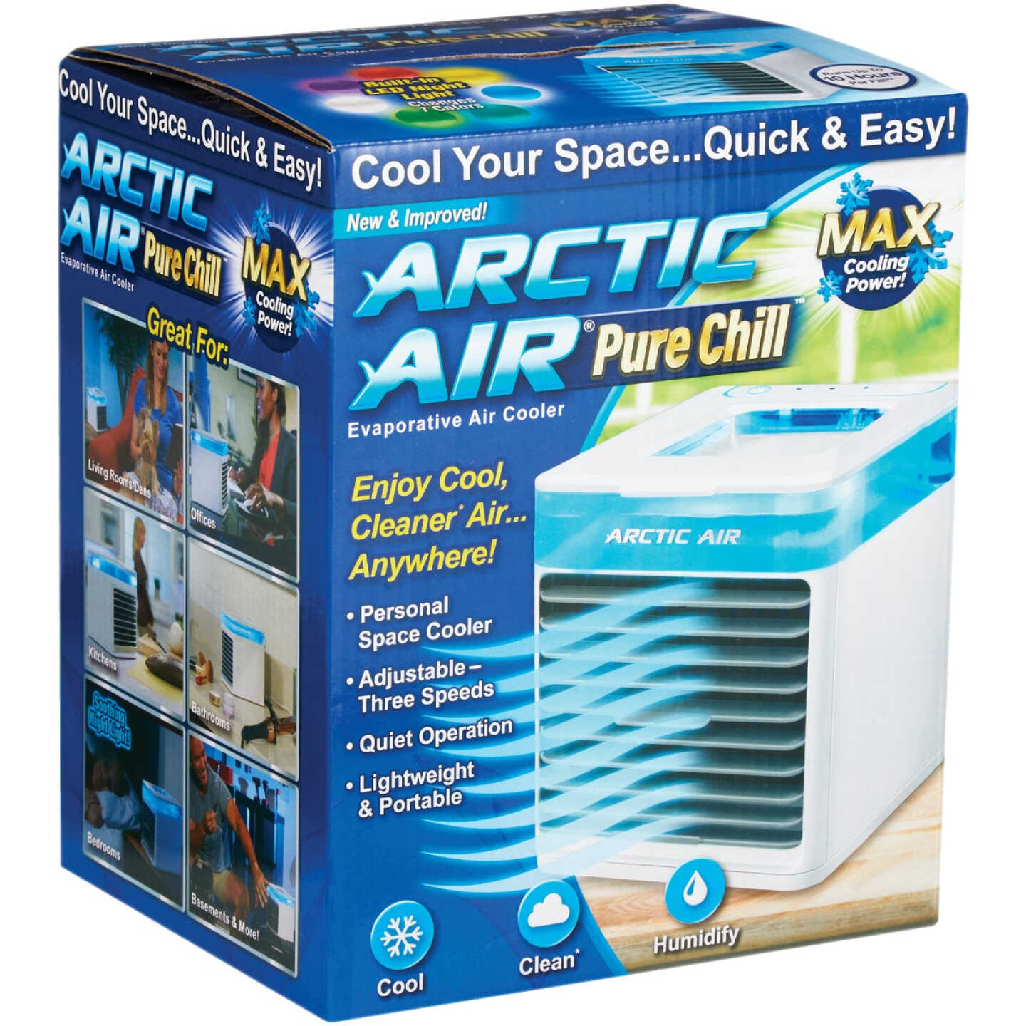 Arctic Air Pure Chill 2.0 Evaporative Air Cooler by Ontel - Powerful,  Quiet, Lightweight and Portable Space Cooler with Hydro-Chill Technology  For