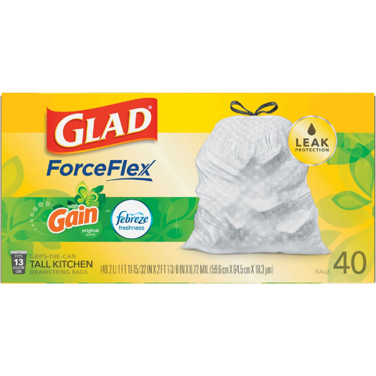 Glad 13-Gallons Gray Plastic Can Drawstring Trash Bag (400-Count) in the  Trash Bags department at