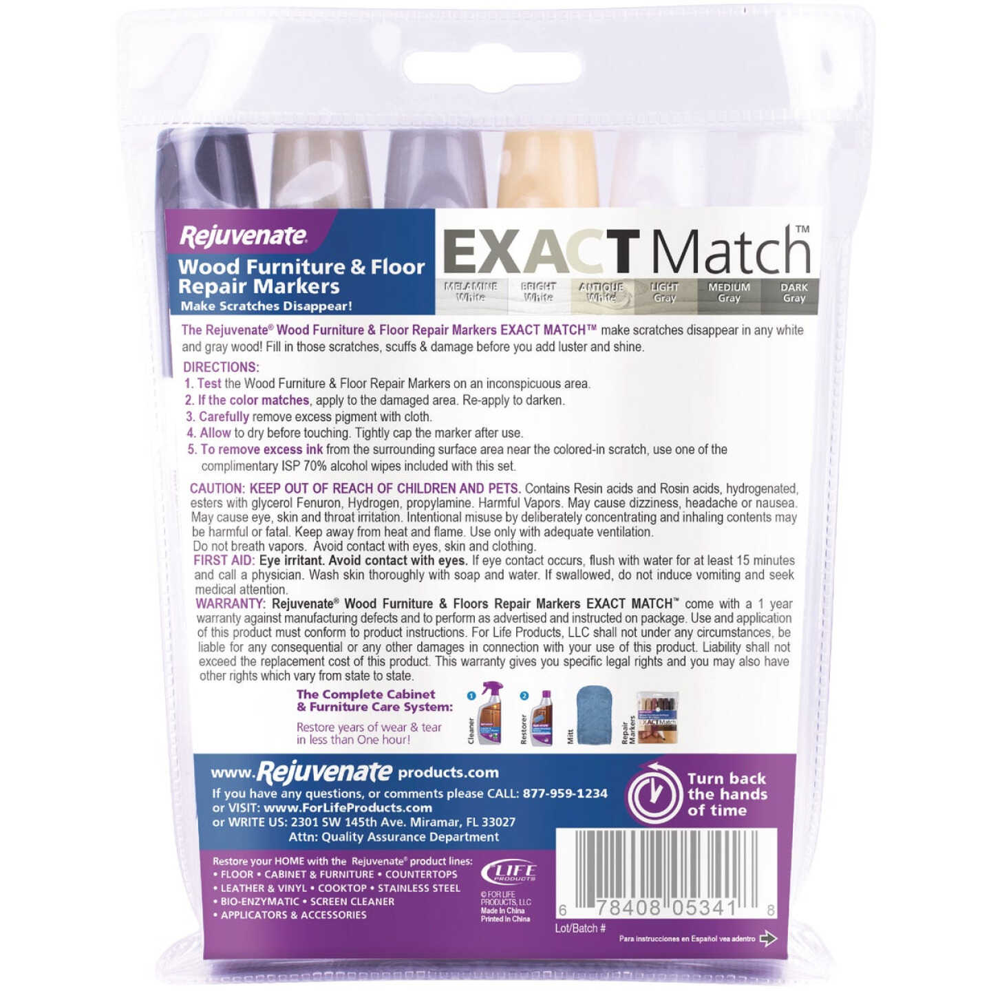 Rejuvenate Exact Match Whites & Grays Wood Furniture & Floor Repair Markers  (6-Pack) - Power Townsend Company