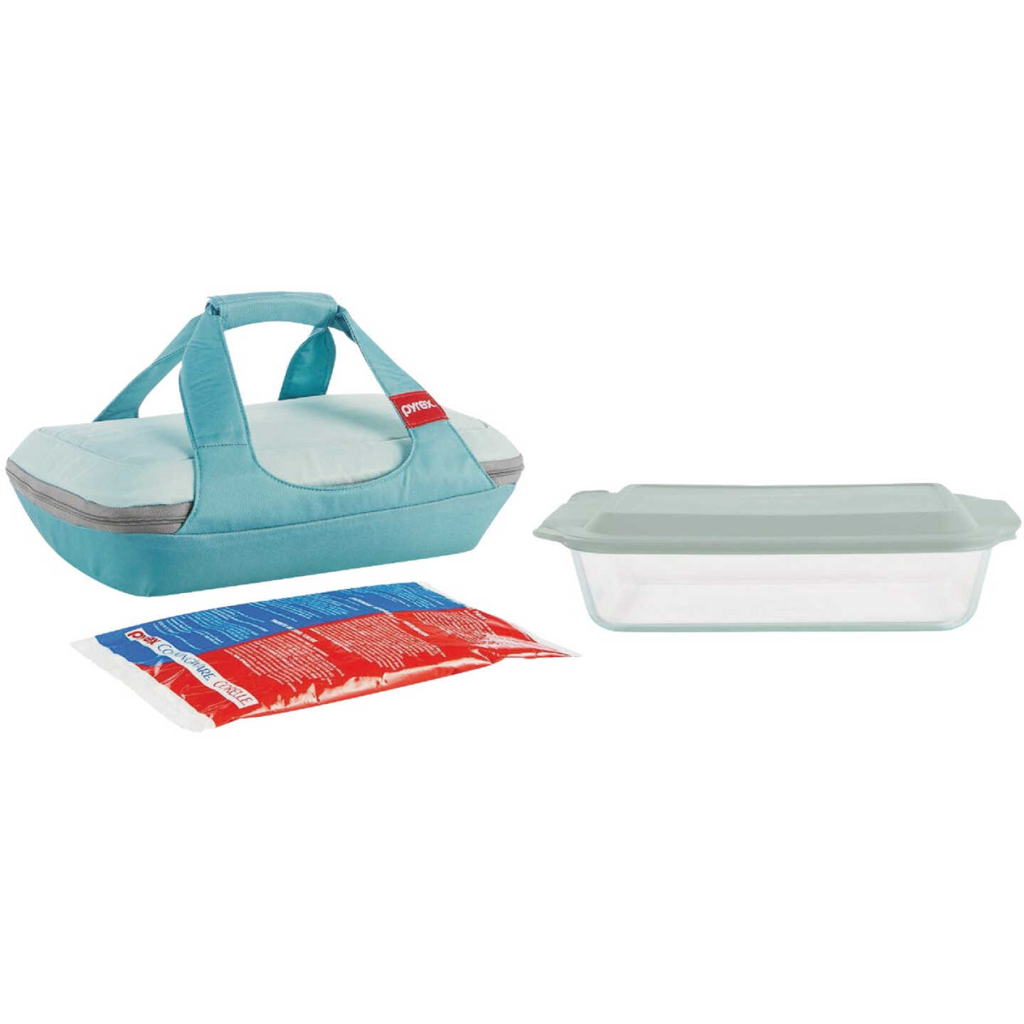 Pyrex Basics 8 Square with red cover (2 PACK)