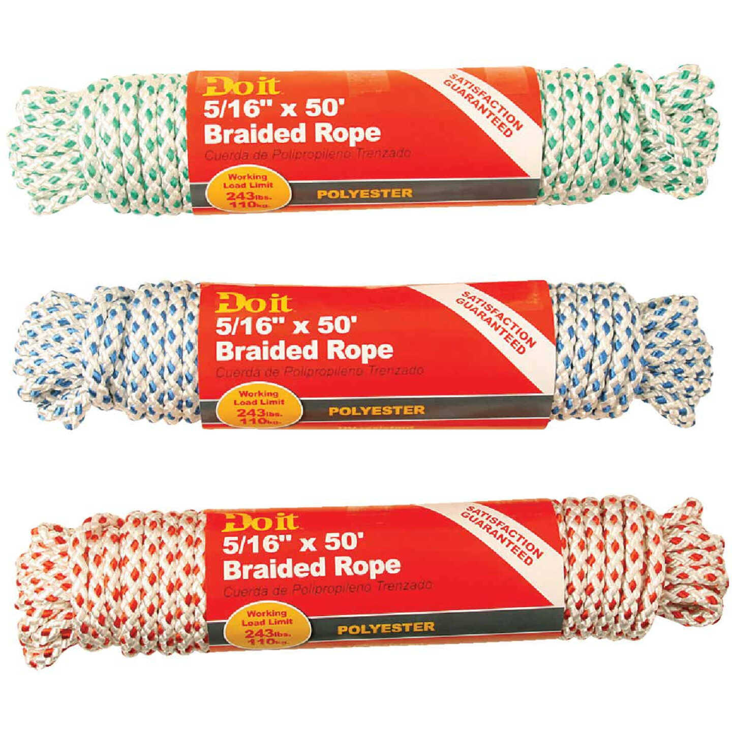 Do it Best 5/16 In. x 50 Ft. Assorted Colors Diamond Braided