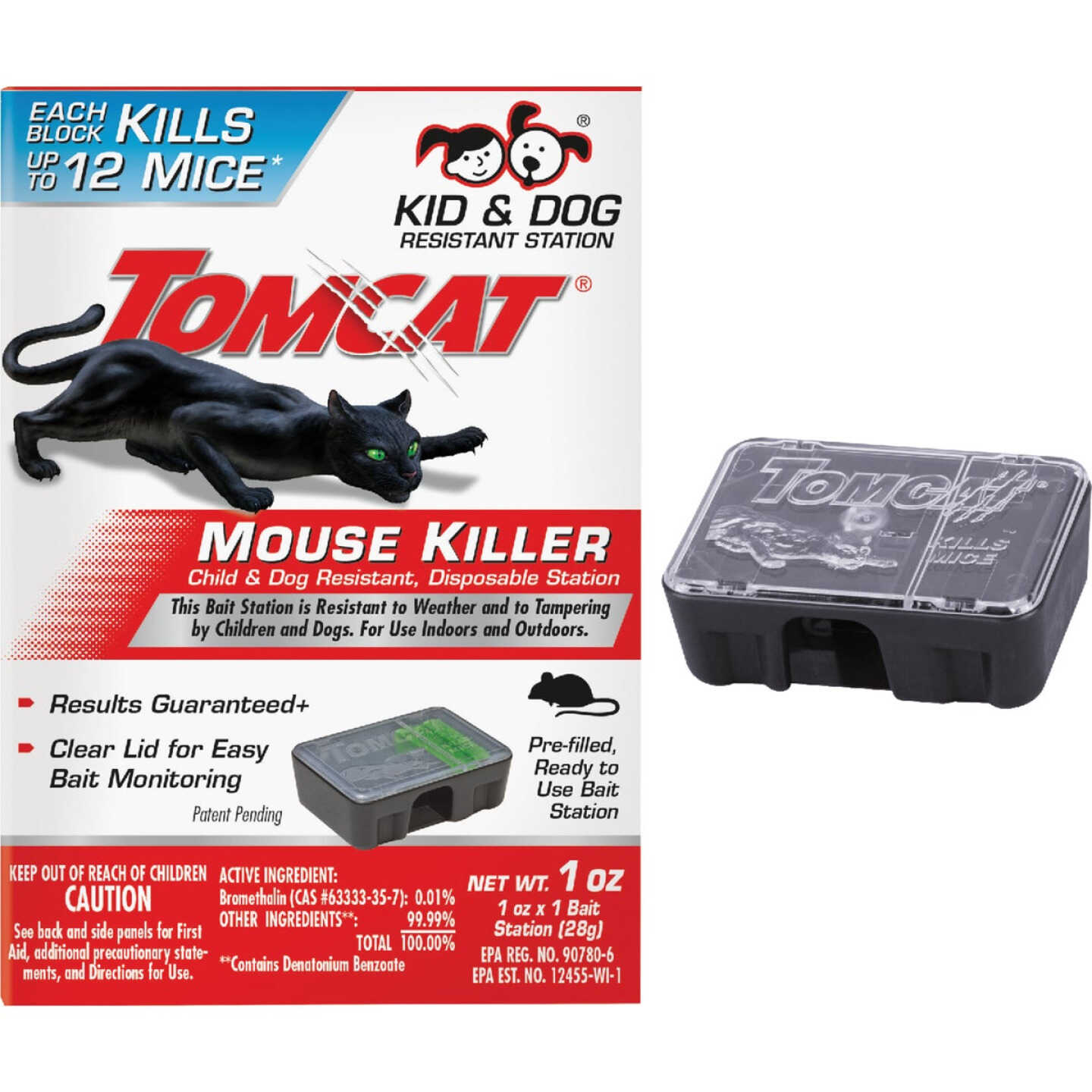 Tomcat Mouse Killer Child Resistant, Disposable Station, 1 Pre-Filled  Ready-to-Use Bait Station (Pack of 2)