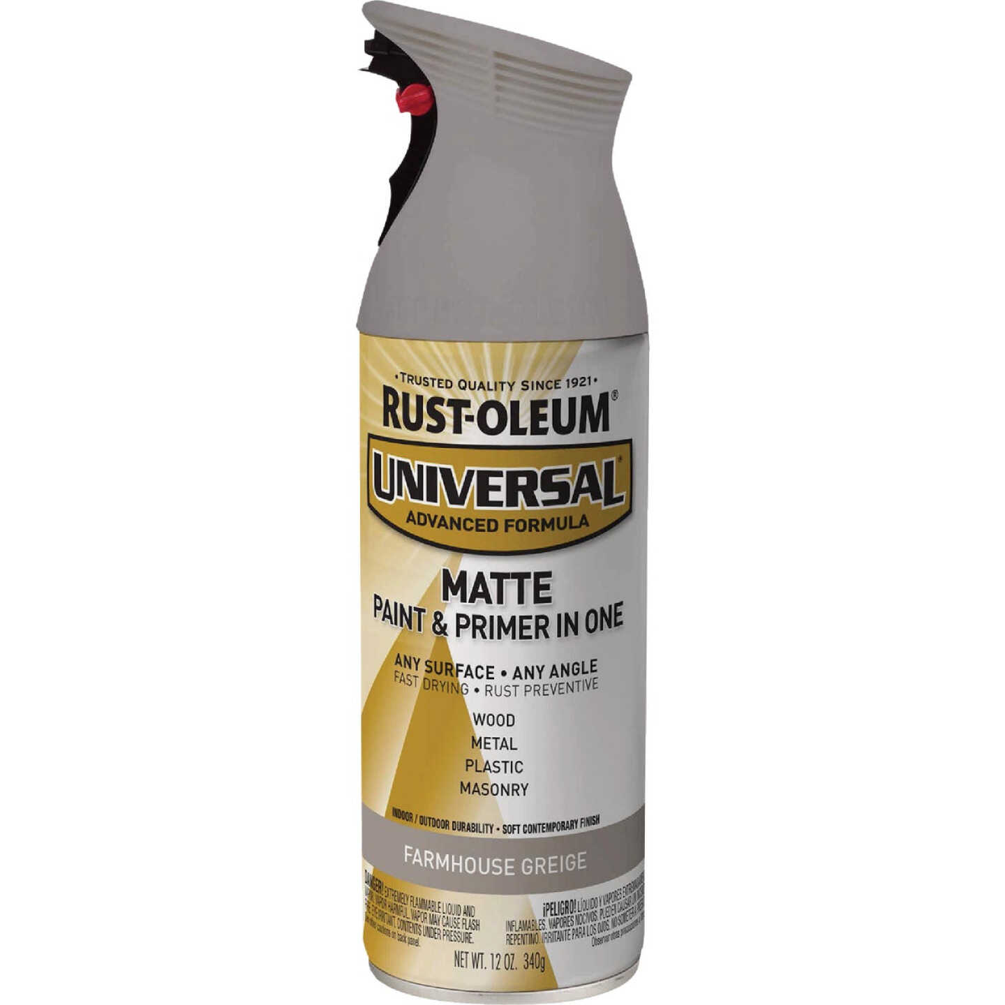 Rust-Oleum Universal Matte Farmhouse Black Spray Paint and Primer In One  (NET WT. 12-oz)