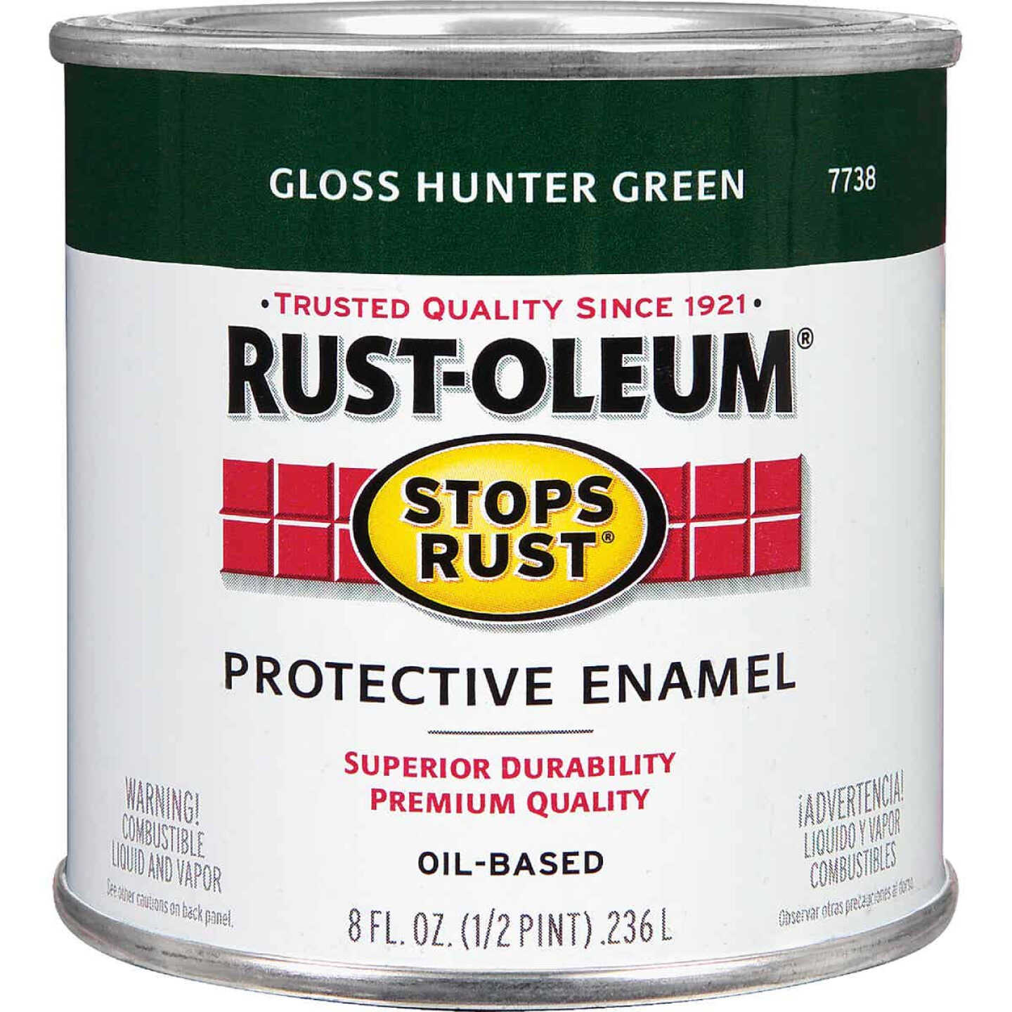 Rust-Oleum Stops Rust Oil Based Gloss Protective Rust Control Enamel,  Hunter Green, 1/2 Pt. - Power Townsend Company