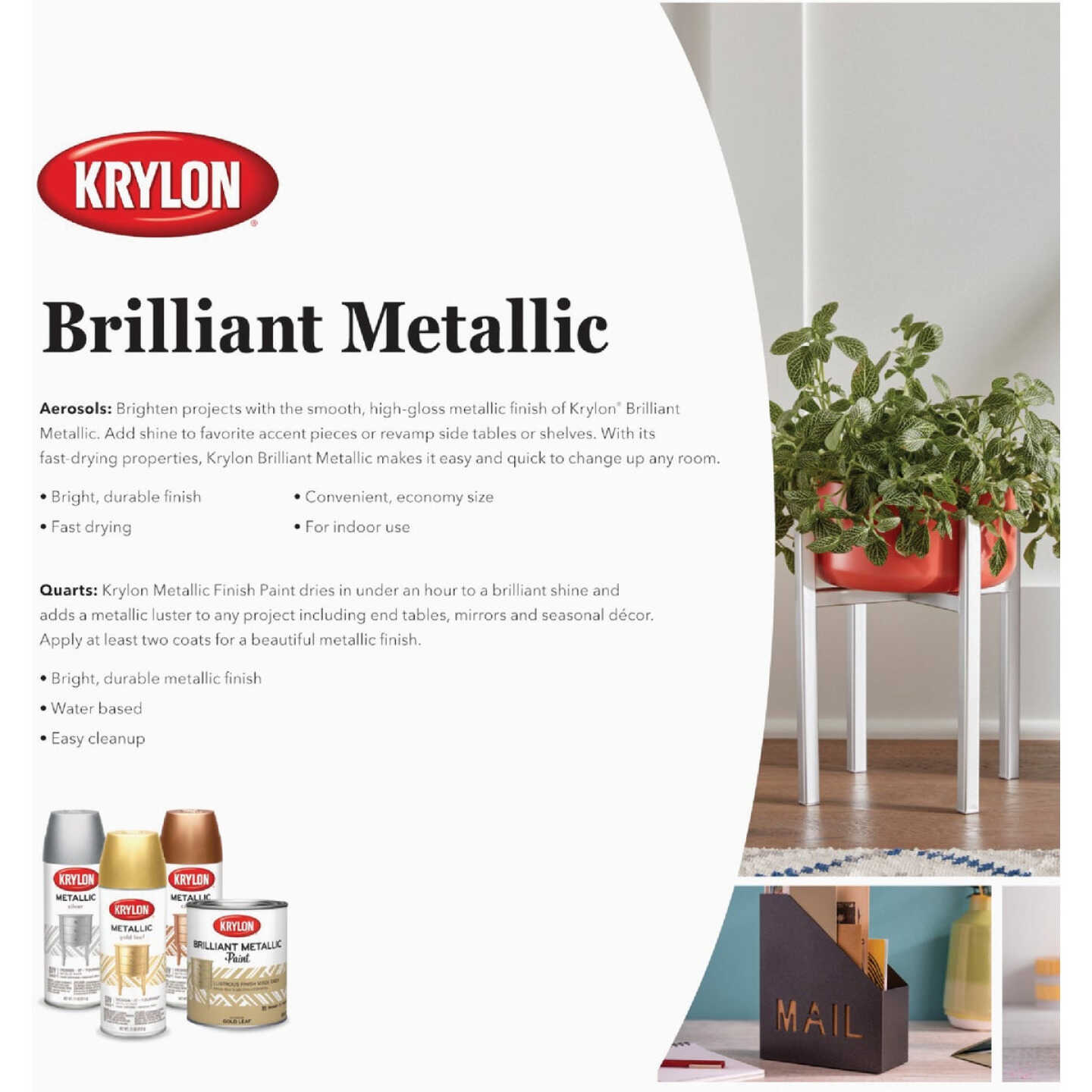 Krylon 11 Oz. Metallic Gloss General Purpose Spray Paint, Gold - Power  Townsend Company