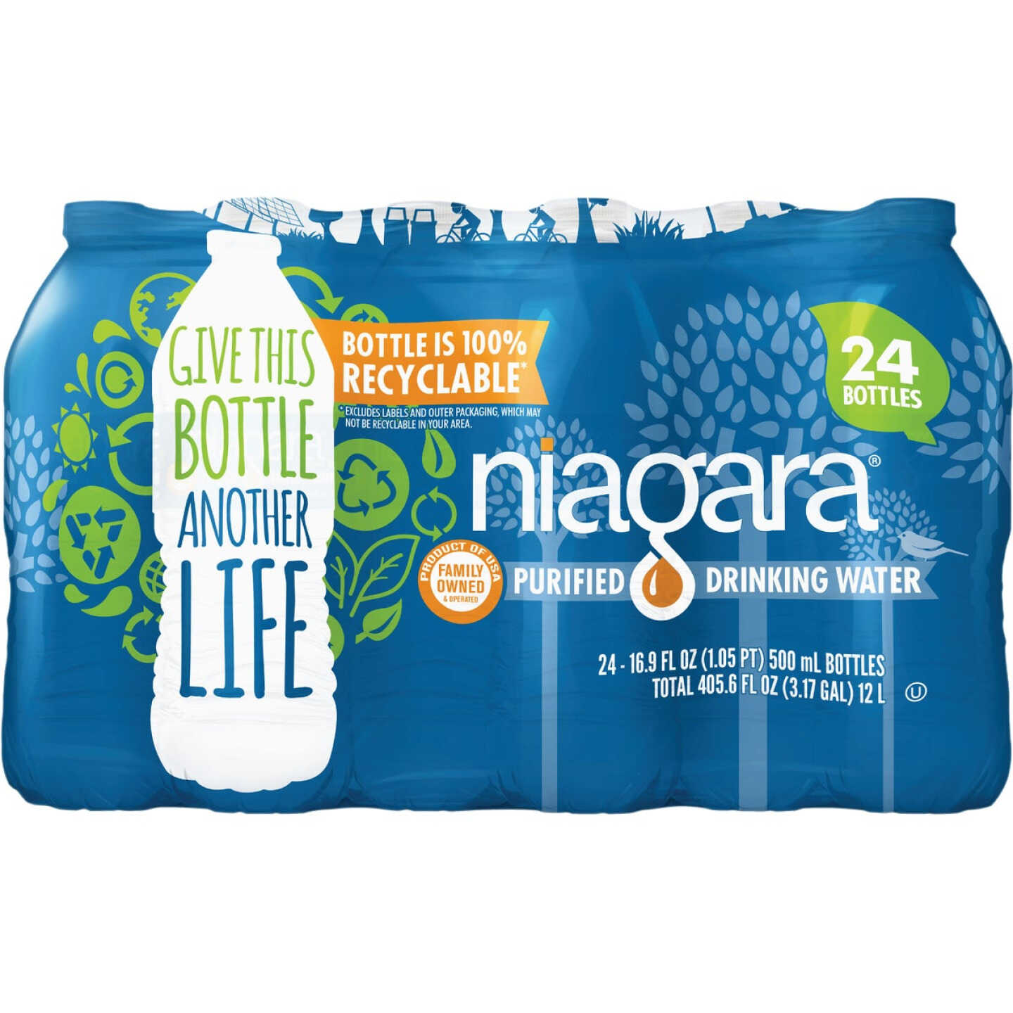 Niagara 32-Pack 16.9-fl oz Purified Bottled Water in the Water department  at
